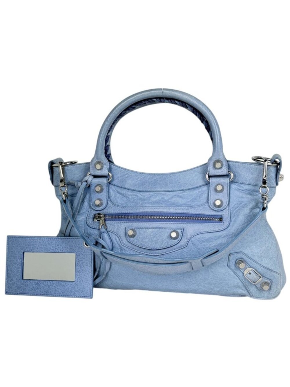 Balenciaga Handbag the Giant First 2-Way Leather Light Blue